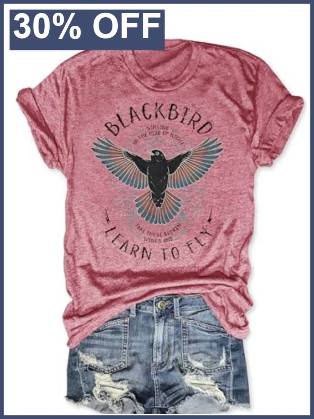 Vintage Rock Band Graphic Tee Loose Fit Cotton Blend T-Shirt
